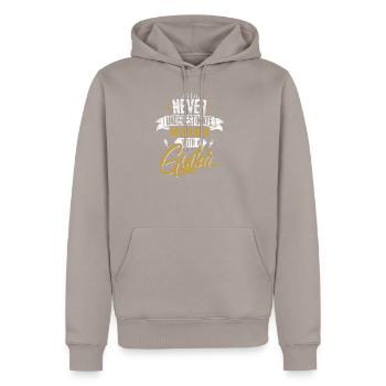 Gitarre Saiten Gitarrist Geschenk Musik Instrument - Männer Premium Bio Hoodie - Taupe - Vorne - Nico (187cm)