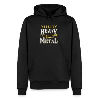Trompette fille instrument musique notes cadeau - Sweat à capuche Premium bio Homme - noir - Devant - Nico (187cm)