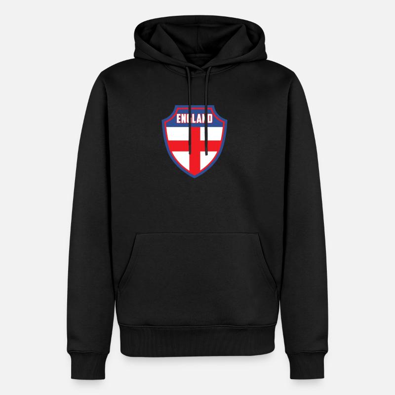 England - Männer Premium Bio Hoodie - Schwarz