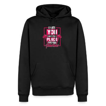 Gym poids poids poids haltères femme entraînement - Sweat à capuche Premium bio Homme - noir - Devant - Nico (187cm)