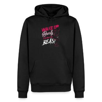 Sportive musculation musculation bête formation - Sweat à capuche Premium bio Homme - noir - Devant - Nico (187cm)
