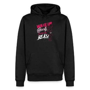 Sport Training Woman Girl Gift Squat - Men’s Premium Organic Hoodie - black - Front - Nico (187cm)
