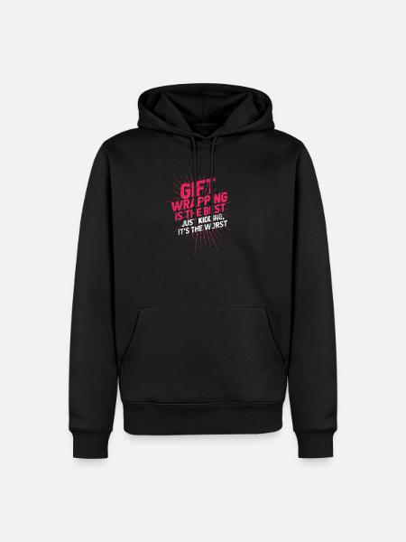Wrapping gifts wrapping birthday - Men’s Premium Organic Hoodie - black