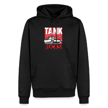 Panzer - Männer Premium Bio Hoodie - Schwarz - Vorne - Nico (187cm)