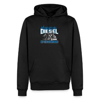 Diesel - Männer Premium Bio Hoodie - Schwarz - Vorne - Nico (187cm)