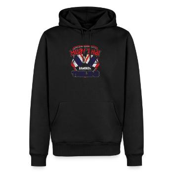 Thaïlande - Sweat à capuche Premium bio Homme - noir - Devant - Nico (187cm)