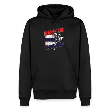 Thaïlande - Sweat à capuche Premium bio Homme - noir - Devant - Nico (187cm)