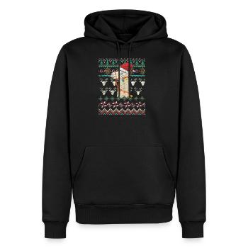 Lama Christmas Alpagas animaux Chameau Noël - Sweat à capuche Premium bio Homme - noir - Devant - Nico (187cm)