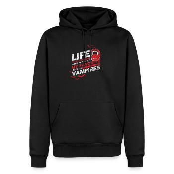 Vampir - Männer Premium Bio Hoodie - Schwarz - Vorne - Nico (187cm)