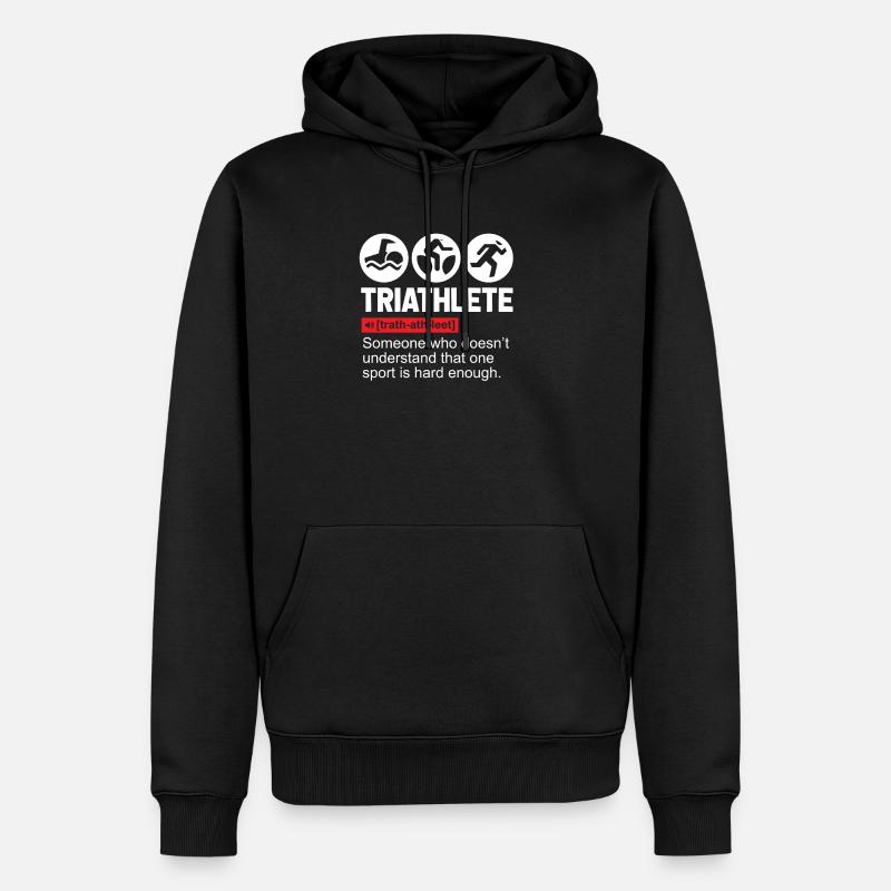 Triathlet - Männer Premium Bio Hoodie - Schwarz