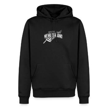 Hergestellt in Neuseeland - Männer Premium Bio Hoodie - Schwarz - Vorne - Nico (187cm)