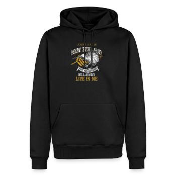 nouvelle-Zélande - Sweat à capuche Premium bio Homme - noir - Devant - Nico (187cm)