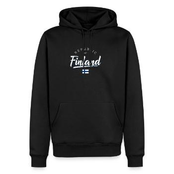 Finlande - Sweat à capuche Premium bio Homme - noir - Devant - Nico (187cm)