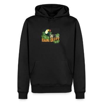 Rettet den Regenwald - Männer Premium Bio Hoodie - Schwarz - Vorne - Nico (187cm)