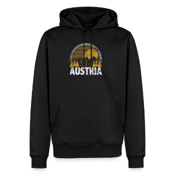 Österreich - Männer Premium Bio Hoodie - Schwarz - Vorne - Nico (187cm)