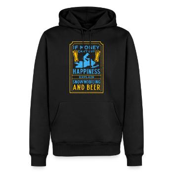 Money Can't Buy Happiness Snowmobiling And Beer - Männer Premium Bio Hoodie - Schwarz - Vorne - Nico (187cm)