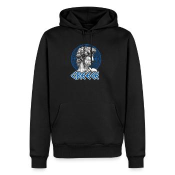 Grèce Grèce Athènes Ancienne patrie - Sweat à capuche Premium bio Homme - noir - Devant - Nico (187cm)