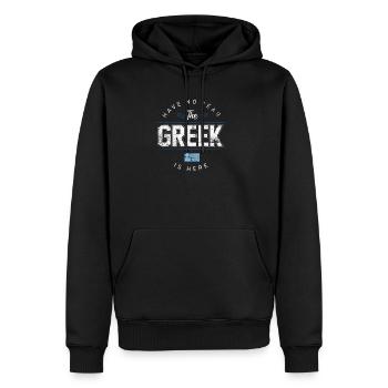 Greece - Men’s Premium Organic Hoodie - black - Front - Nico (187cm)