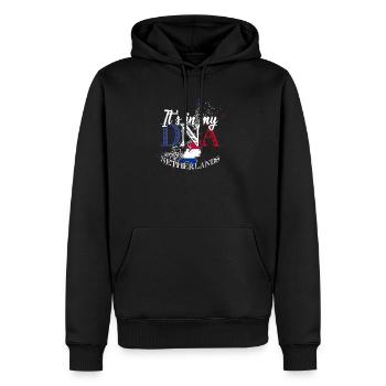 Pays-Bas Hollandais Amsterdam cadeau - Sweat à capuche Premium bio Homme - noir - Devant - Nico (187cm)