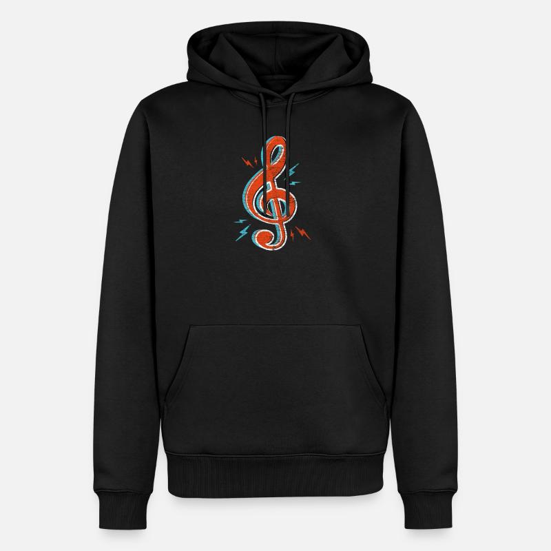 clef de sol - Sweat à capuche Premium bio Homme - noir
