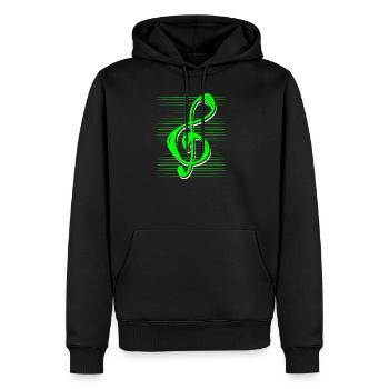 clef de sol - Sweat à capuche Premium bio Homme - noir - Devant - Nico (187cm)