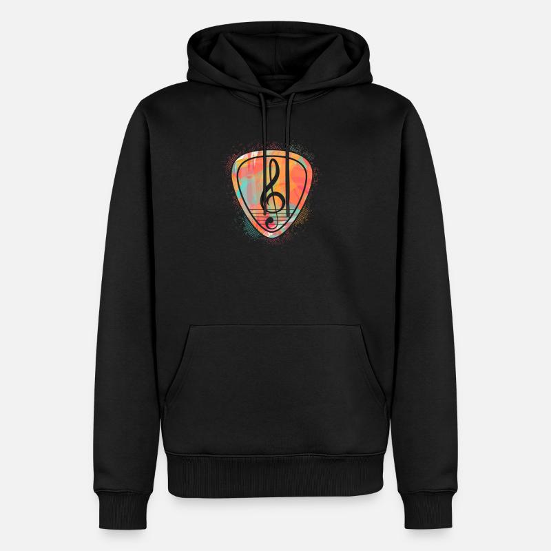 Plectre de guitare Clef - Sweat à capuche Premium bio Homme - noir