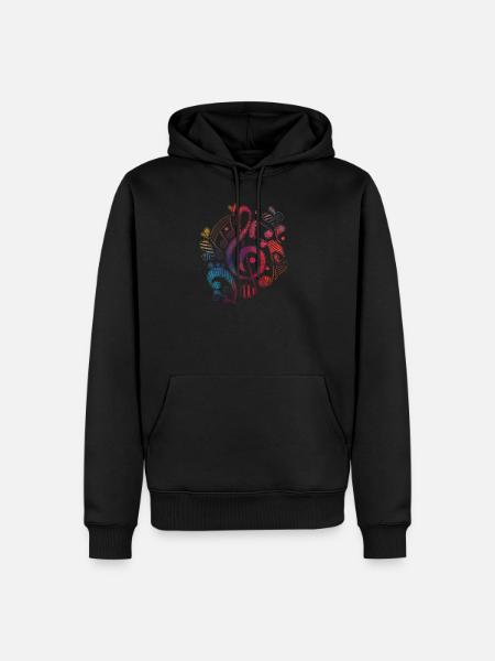 Clé de sol notes musique ADN instrument son - Sweat à capuche Premium bio Homme - noir