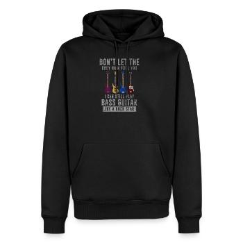 Musik Bass Gitarre Instrument Bassist Graue Haare - Männer Premium Bio Hoodie - Schwarz - Vorne - Nico (187cm)