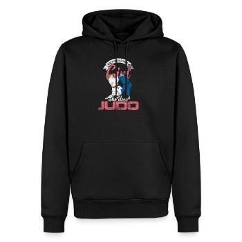 Judo Mädchen Frau Kämpferin Sportlerin Japan - Männer Premium Bio Hoodie - Schwarz - Vorne - Nico (187cm)