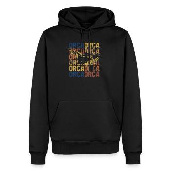 Orca - Sweat à capuche Premium bio Homme - noir - Devant - Nico (187cm)