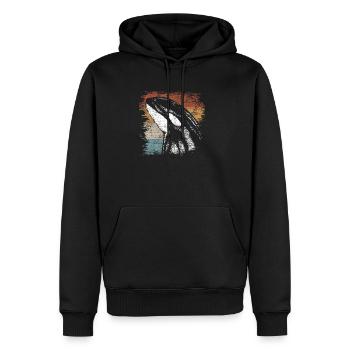 Orca - Sweat à capuche Premium bio Homme - noir - Devant - Nico (187cm)