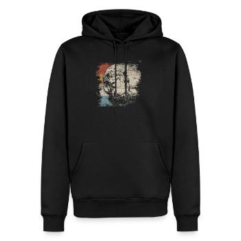Nilpferd - Männer Premium Bio Hoodie - Schwarz - Vorne - Nico (187cm)