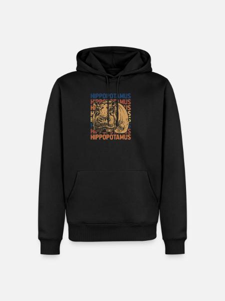 Hippo - Men’s Premium Organic Hoodie - black