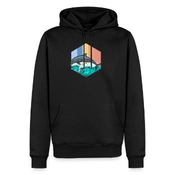 dauphin - Sweat à capuche Premium bio Homme - noir - Devant - Nico (187cm)