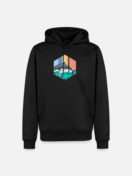 dolphin - Men’s Premium Organic Hoodie - black