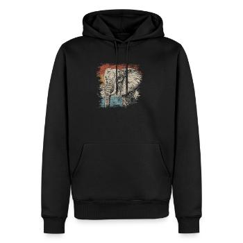 éléphant - Sweat à capuche Premium bio Homme - noir - Devant - Nico (187cm)