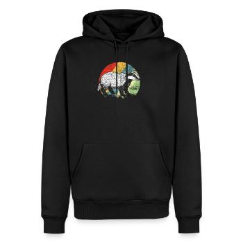 blaireau - Sweat à capuche Premium bio Homme - noir - Devant - Nico (187cm)