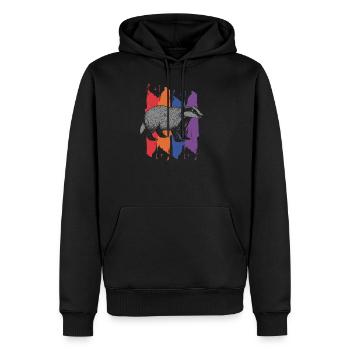 Dachs - Männer Premium Bio Hoodie - Schwarz - Vorne - Nico (187cm)