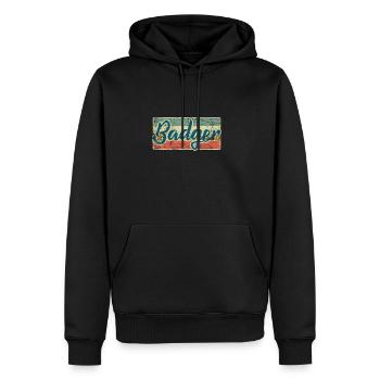Dachs - Männer Premium Bio Hoodie - Schwarz - Vorne - Nico (187cm)