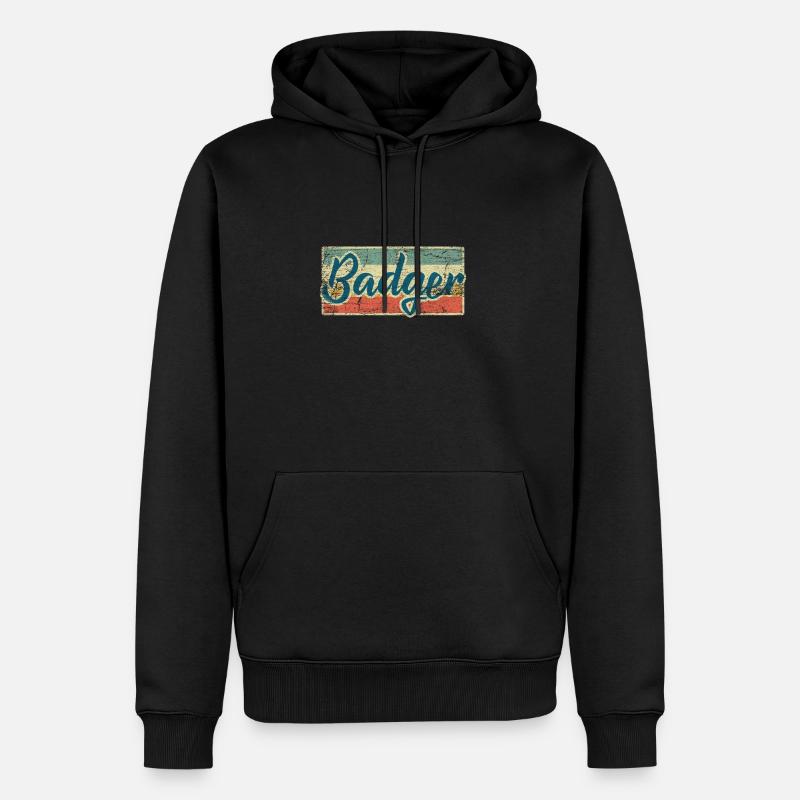 Dachs - Männer Premium Bio Hoodie - Schwarz