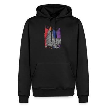 Phoque - Sweat à capuche Premium bio Homme - noir - Devant - Nico (187cm)