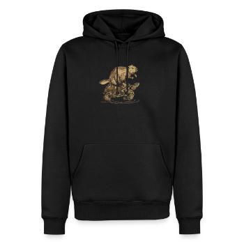Biber und Schildkröte - Männer Premium Bio Hoodie - Schwarz - Vorne - Nico (187cm)