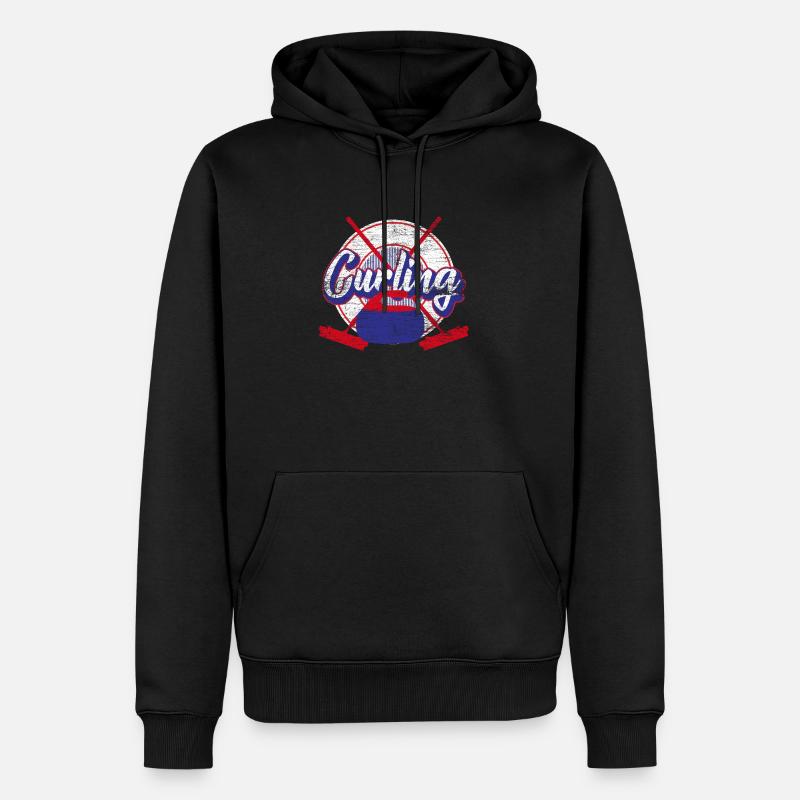 Curling - Männer Premium Bio Hoodie - Schwarz