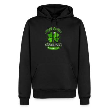 Irland - Männer Premium Bio Hoodie - Schwarz - Vorne - Nico (187cm)