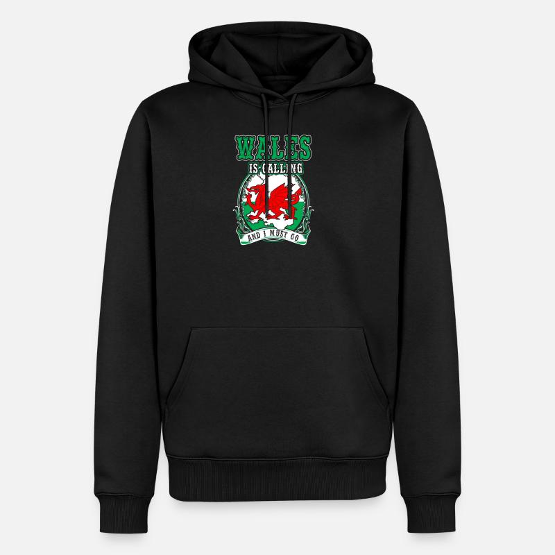 Pays de Galles - Sweat à capuche Premium bio Homme - noir