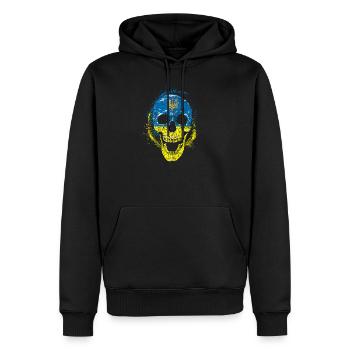 Crâne d'os crâne d'os halloween - Sweat à capuche Premium bio Homme - noir - Devant - Nico (187cm)