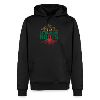 Lituanie - Sweat à capuche Premium bio Homme - noir - Devant - Nico (187cm)