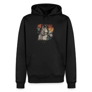 Écureuils - Sweat à capuche Premium bio Homme - noir - Devant - Nico (187cm)
