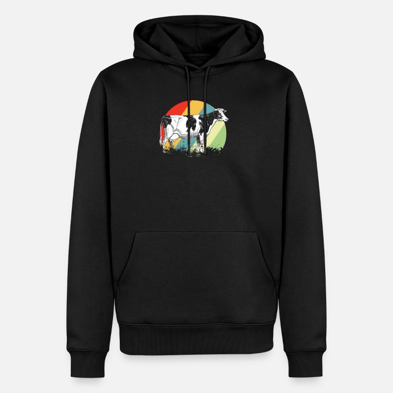 Kuh - Männer Premium Bio Hoodie - Schwarz