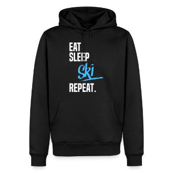 EAT SLEEP ski - Männer Premium Bio Hoodie - Schwarz - Vorne - Nico (187cm)
